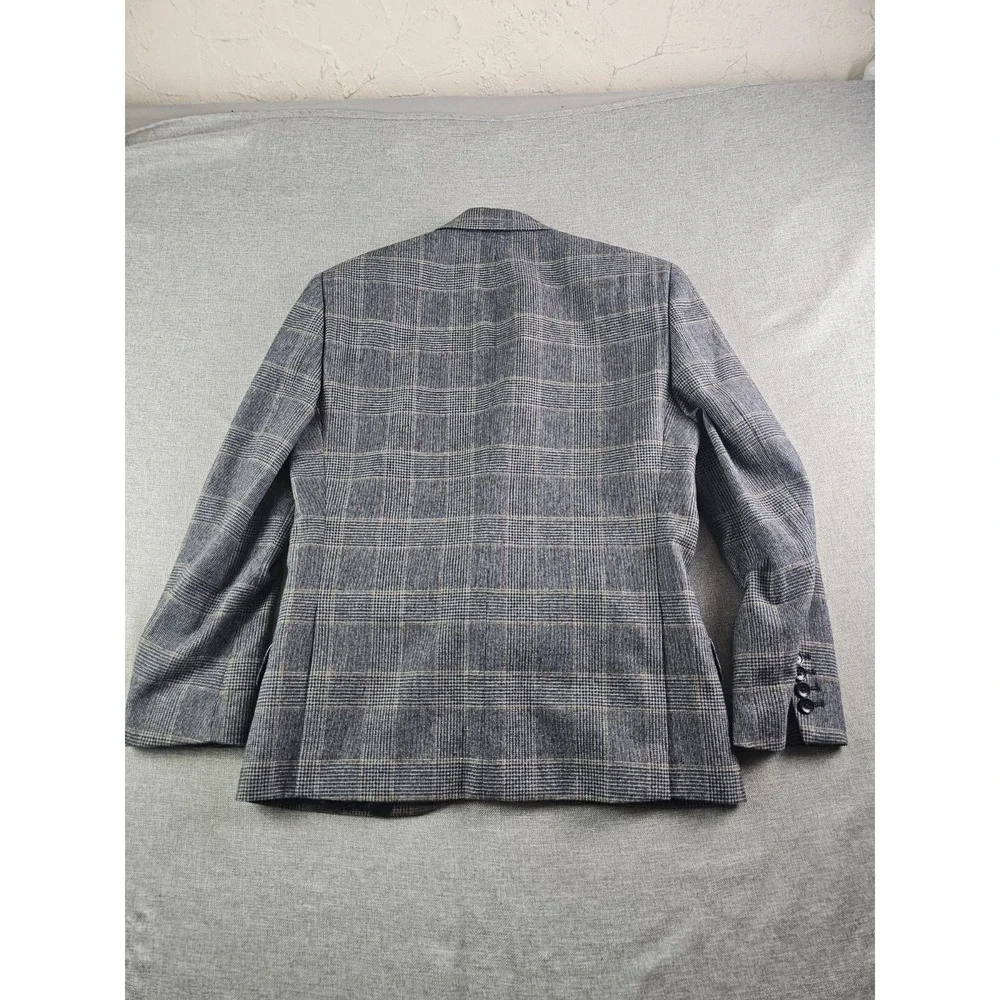 Charles Thyrwitt Blazer Mens 38 S Glen Plaid Moon British Cloth Wool Blend Slim